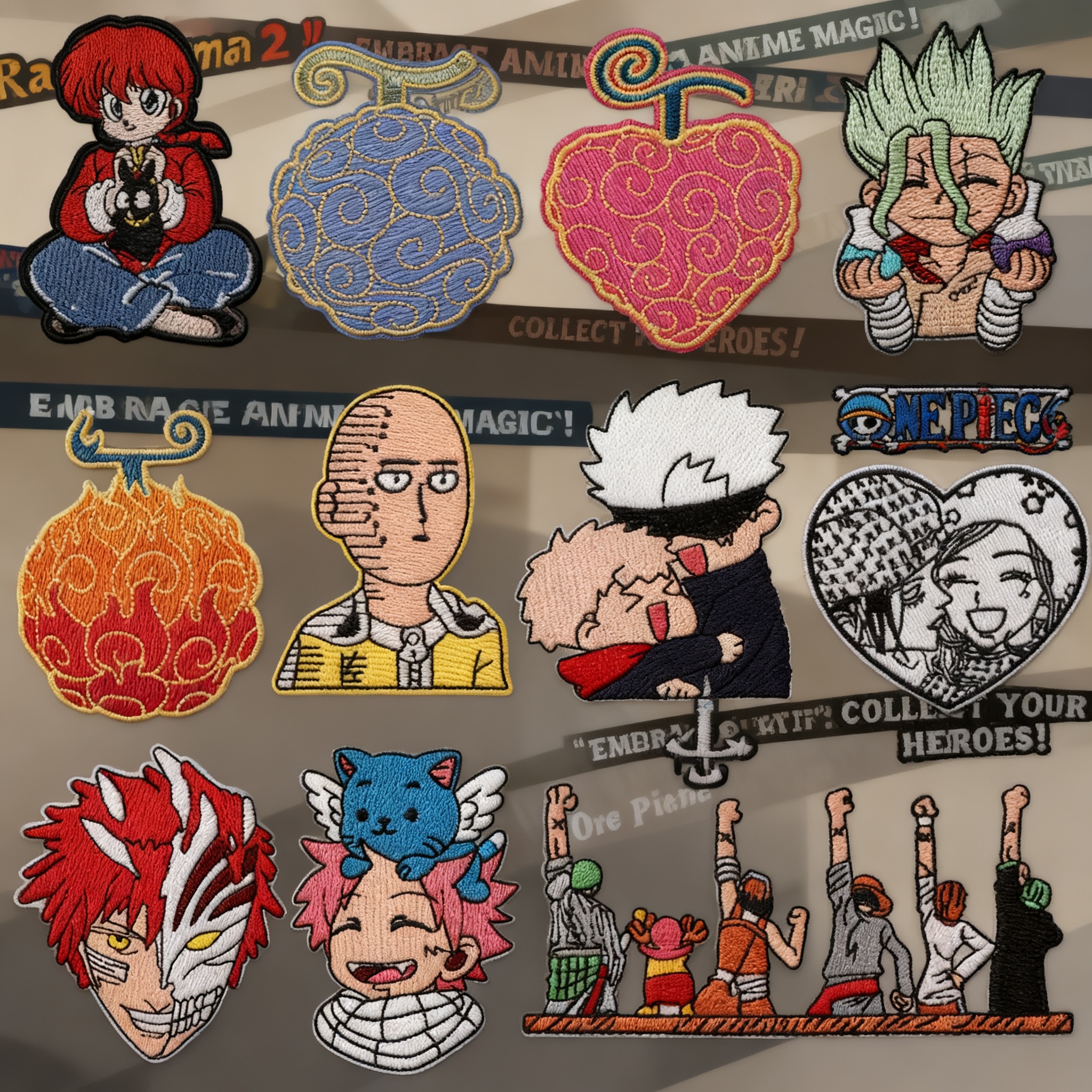 Anime One Piece Merchandise - Anime Devil Fruit Iron On Patches