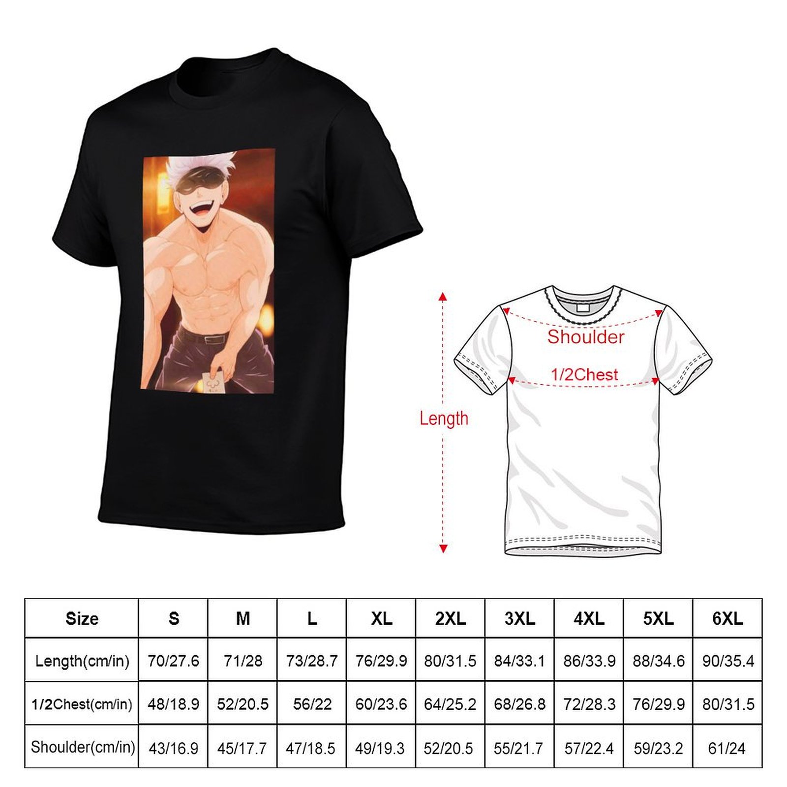 Gojo Satoru Merchandise T-Shir - Anime Merchandise T Shirt บทวิจารณ์และราคา
