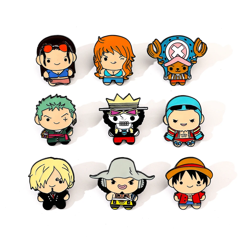 9 Pcs Creative Cartoon Brooch  - Anime One Piece Merchandise บทวิจารณ์และราคา