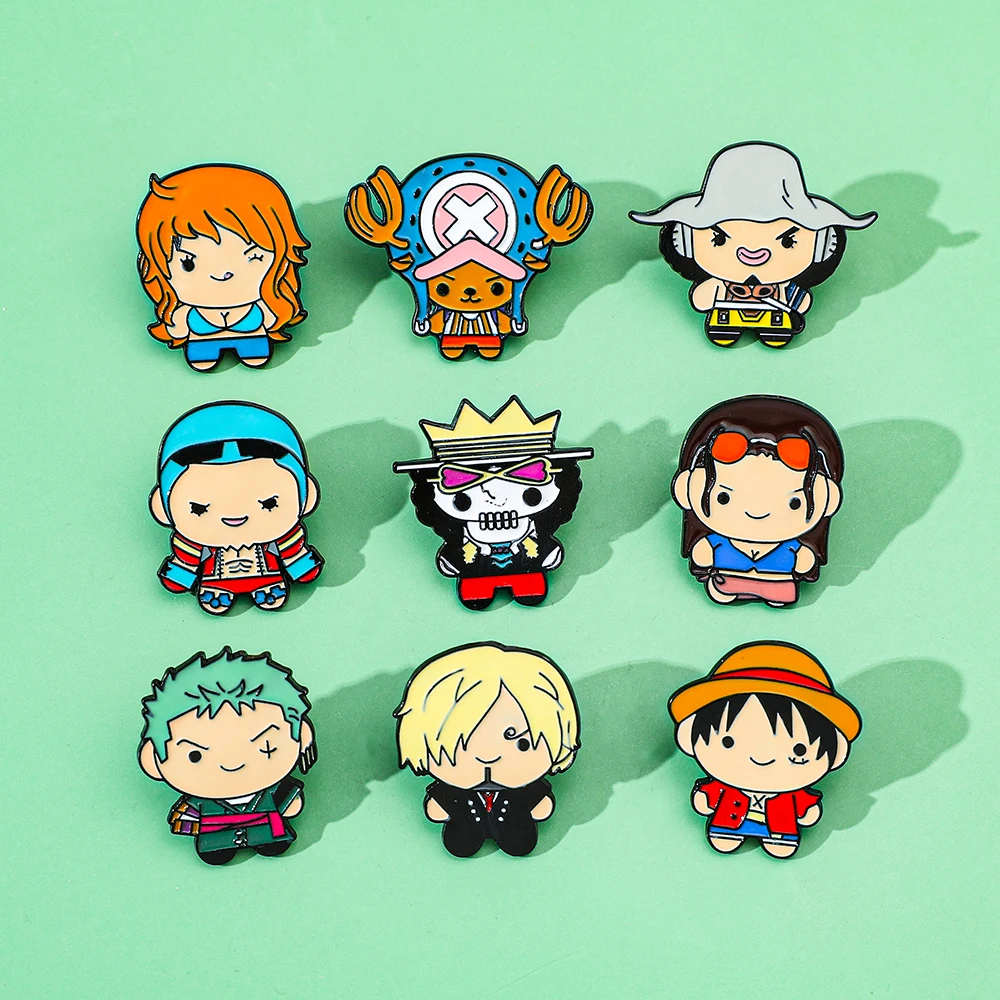 9 Pcs Creative Cartoon Brooch  - Anime One Piece Merchandise บทวิจารณ์และราคา