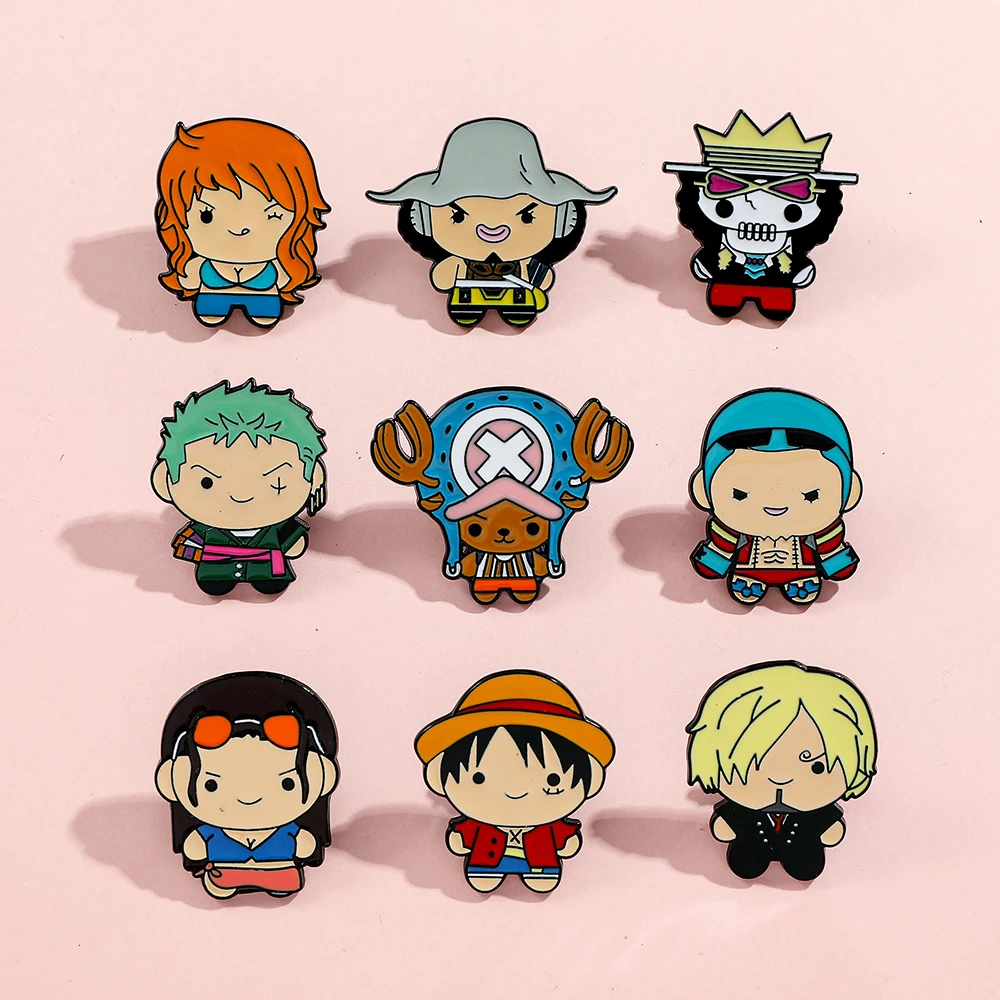 9 Pcs Creative Cartoon Brooch  - Anime One Piece Merchandise บทวิจารณ์และราคา